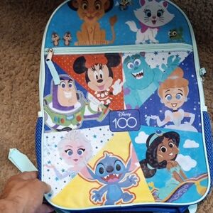 Disney 100th Anniversary Character Backpack - Blue and Multicolor